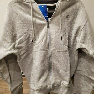 CHAMPION MEN'S GREY FLEECE CREW HOODIE SIZE S NEW